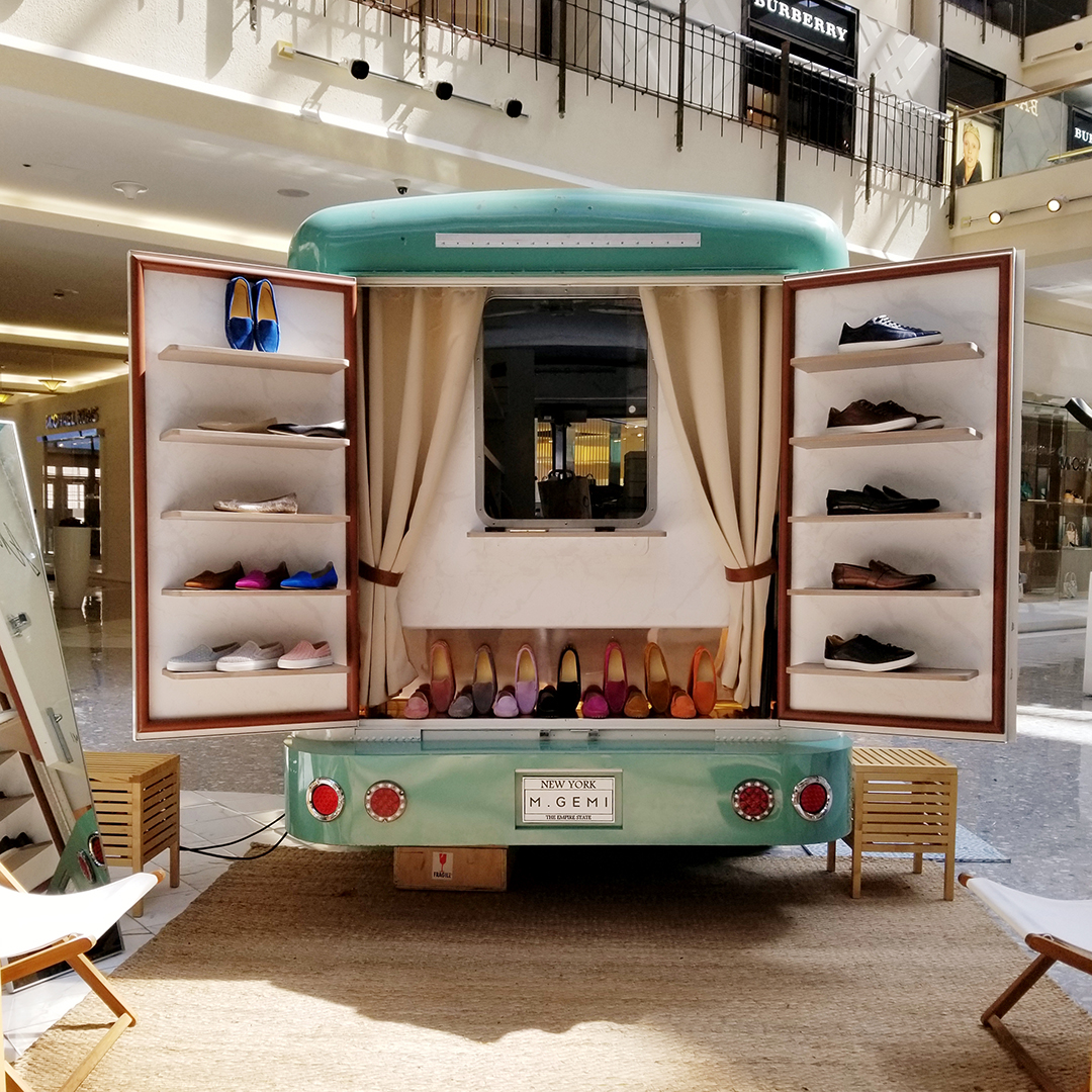 M. Gemi Pop-up Truck with Shoes on Display at Tysons Galleria