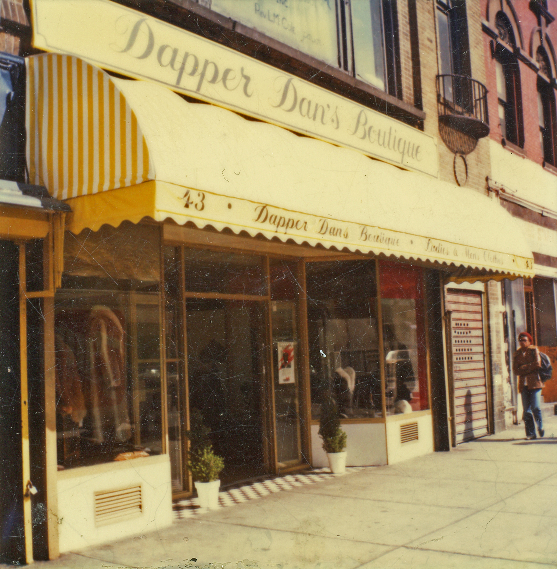 Dapper Dan's original storefront, circa 1980s