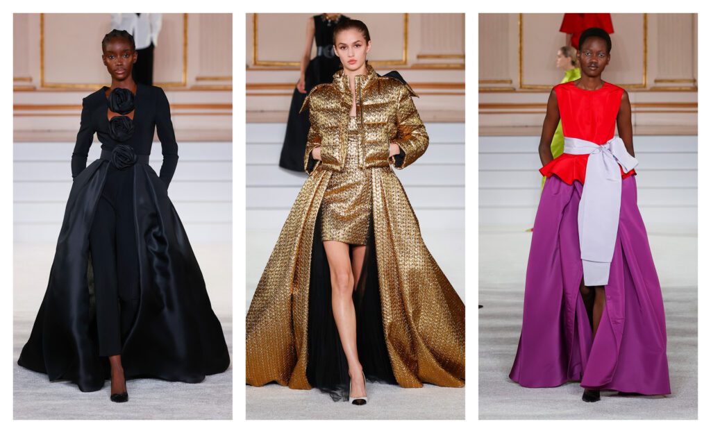 Left to Right: Look 2, Look 44, and Look 31 from the Carolina Herrera FW 2023 Collection