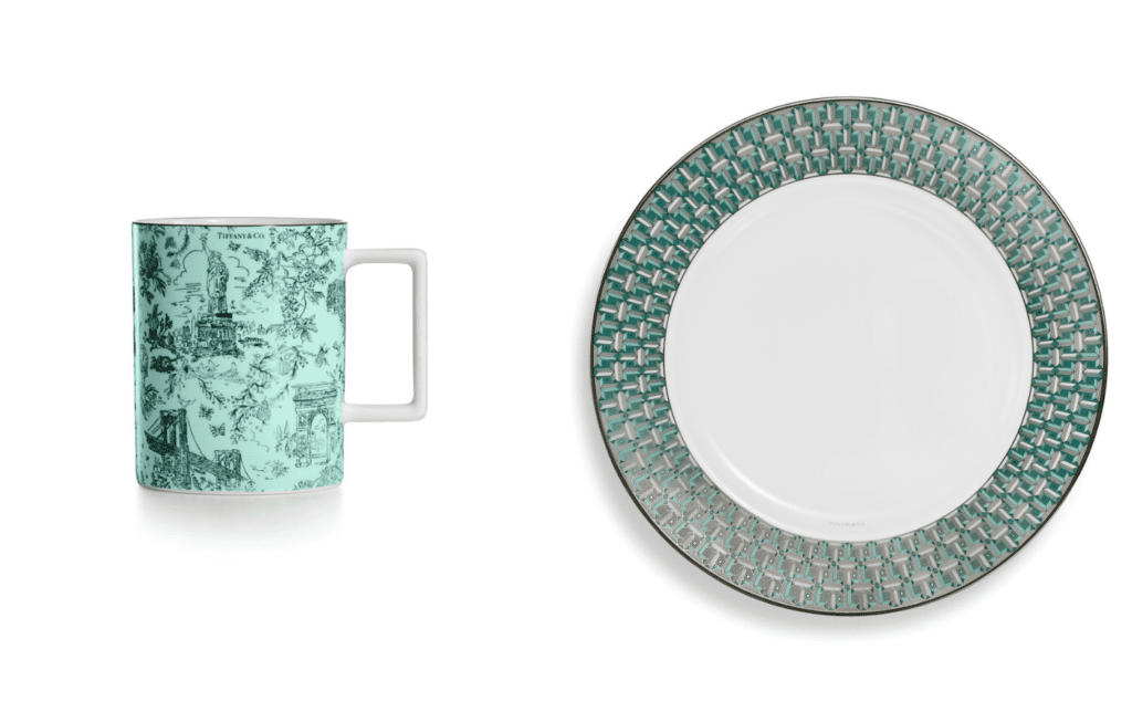 Tiffany Toile mug in Tiffany Blue and Tiffany T True dinner plate